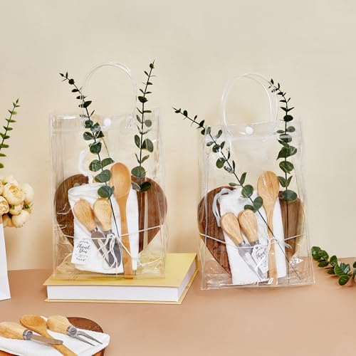 55Pcs Baby Shower Prizes for Game Winners 6 Sets Charcuterie Board with Spoons Butter Spreaders Forks Plaid Towel Thanks Card and Gift Bags for Bridal Shower Favors Party (Heart Shaped) - Image 2