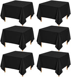 Showgeous 85x85 Inch Black Square Tablecloths, Polyester Table Covers by Showgeous