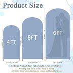 FOTSHARER Dusty Blue Arch Cover Set of 3 Spandex Arch Covers Stretchy Backdrop 4FT 5FT 6FT Chiara Wall Arches Stand Cover Round Top Backdrop Covers for Arched Stand Wedding Arch Cover for Party Decor - Image 2