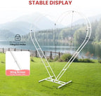 6.8 * 6.9Ft Wedding Heart Shape Archway Backdrop Stand, Love Balloon Column Arch Frame, Metal Wedding Arch Backdrop Stand for Ceremony, Wedding, Baby Shower, Birthday Party, Flower Wall Decoration - Image 3
