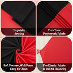 Wedding Arch Backdrop Cover Set of 3, Red and Black Double Color Arch Stand Covers, 7.2FT, 6.6FT, 6FT Spandex Fitted Arch Covers for Graduation Birthday Party Banquet Photography Background Decoration - Image 6