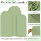 FOTSHARER Arch Cover Set of 3 Sage Green Wedding Arch Cover Spandex Fitted Arch Backdrop Cover for Arch Stand Chiara Arch Cover 4FT 5FT 6FT Spandex Arch Covers Stretchy Backdrop for Garland Arch Decor - Image 3