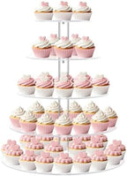 weddingwish 5 Tier Cupcake Stand for 50 Cupcakes, Round Cupcake Tower, Large Acrylic Cupcake Display Stand, Clear Cupcakes Tier Stand for Dessert Table, Tiered Cupcake Holder Stand for Birthday Party by weddingwish