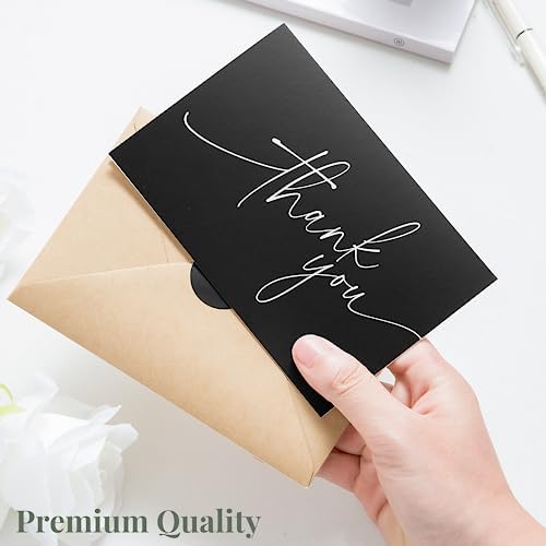 Thank You Cards with Envelopes - Bulk Pack of 100 Black Thank You Card - Image 6