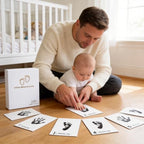15 Pack Baby Inkless Milestone Cards Album, Inkless Baby Hand Footprint Kit, Monthly Milestone Signs, Baby Book Keepsake, Baby Growth Milestone Cards for Newborn (Deluxe Photo Album Set)) - Image 3