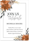 Canopy Street Indie Autumn Floral Bridal Shower Personalized Invitations / 25 Boho Custom Invitation With White Envelopes / 5 x 7 Party Invites/Made In The USA by CanopyStreet