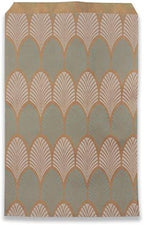 300 Qty 6" x 9" Decorative Flat Paper Gift Bags - Baby-Blue Leaf Pattern on Brown Kraft Bags - For Sales/Treats/Parties Cookies/Gifts - N'icePackaging - Image 4