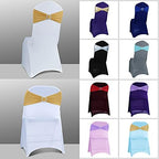 Babenest 50PCS Spandex Chair Sashes Bows with Buckle for Wedding Deco, Gold - Image 4