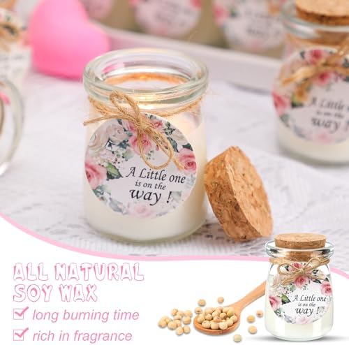 Threlaco 20 Pcs Flower Baby Shower Favor Candle Glass Jar - Image 5