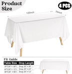 4 Pack Rectangle Tablecloth for 6 Foot Tables Washable Polyester Table Cover for Wedding Dining Table Parties Banquet（70x120 White） - Image 2