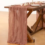 Cheesecloth Table Runner Fall Boho Wedding Birthday Party Home Decor - Image 4