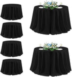 sancua Black Round Tablecloth 132 Inch Fit 54-96 Inch Tables, 6 Pack by sancua