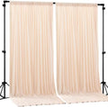 Apricot Champagne Backdrop Curtains-Wrinkle-Free Polyester Photography Drapes Party Curtain Background for Baby Shower Wedding Decorations- 8 X10FT by WishCare