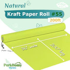PerkHomy 36" x 2,400" (200') Neon Green Kraft Paper Roll for Craft Bulletin Board Paper Art Table Covering Crafting Gift Wrapping Bouquet Packing Parcel 80GSM 55LB (Neon Green, 36" x 200') - Image 2