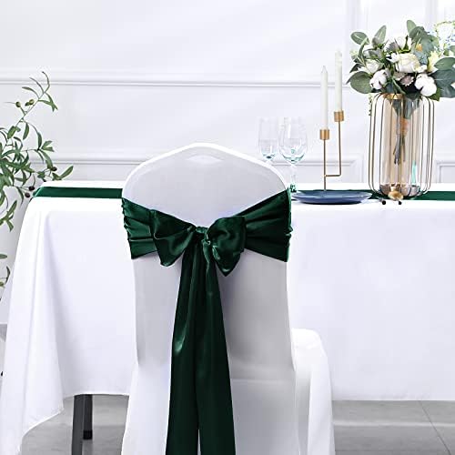 SiinvdaBZX 24 Pcs Green Satin Table Runner 12 x 108 inches Long - Image 7