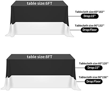 Fokitut 6 Pack Rectangle Tablecloth, 90x156 Inch, Stain Resistant and Wrinkle Polyester Table Cloth, Fabric Table Cover for Kitchen Dining, Wedding, Party, Holiday Dinner-Blue Mist - Image 3