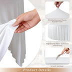 4 Pack White Round Spandex Tablecloths, 5FT/60In Fitted Stretchy Table Cloth with Skirt, Washable Tablecloth, Circle Wrinkle Free Table Cover for Wedding Party Dining Banquet Events - Image 5
