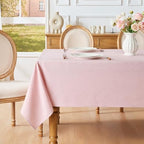 Light Pink Rectangle Tablecloth 60 x 106 Inch Machine Wash Indoor & Outdoor by Moinubone