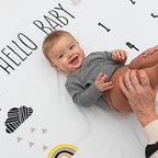 Pondering Pine Organic Baby Monthly Milestone Blanket for Boy or Girl with Month Marker - Elephant Milestones Blanket, 1-12 Months, Gender Neutral, 47" X 47" - Image 2