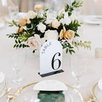 White Arch Wedding Table Numbers 1-15, Black Numbers and Stands - Image 5