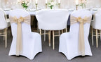 Pack of 200 Chiffon Chair Sashes for Wedding & Event Décor - Champagne Gold - Image 2