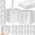 Windyun 50 Pcs Square Paper Gift Bags with Handle 10 x 10 x 10'' Large Favor Bag with DIY Thank You Tag for Wedding Christmas Bridal Shower Bridesmaid Birthday Party (White) by Windyun