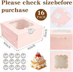 16 Pack Pink 6x6x3 Cookie Boxes with Window, Treat Boxes for Party Favors - Image 2