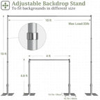 EMART Heavy Duty Backdrop Stand 10x10 Adjustable Photo Pipe and Drape Stand - Image 3