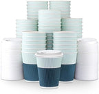 Disposable Coffee Cups With Lids - 12 oz To Go Coffee Cups (80 Set) With Sturdy Lids Prevent Leaks! Paper Hot Cup Holds Shape With Hot, Cold Drinks. Ripple Cups Protect Fingers from Heat! - Image 2