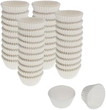 CybrTrayd No.4 Glassine Paper Approximately 12,500 Pieces – 1” Base, 3/4” Wall Candy Cups, White by CybrTrayd