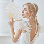 Blulu 40 Pcs Black White Hand Fans Bulk Folding Bamboo Silk Foldable Handheld Fan for Women DIY Line Dance Clapping Popping Wedding Bridal Shower Baby Shower Birthday Party Favors Gift Decoration - Image 6