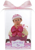 Keepsake Figurine 12 pcs Baby Girl Inside Pink Cup Cake | Awesome Decorations or Party Favors | for Pregnancy Announcements, Gender Reveals, Birthday and Special Celebrations by MEGA+FAVORS