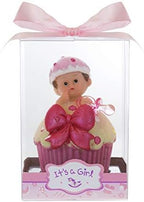 Keepsake Figurine 12 pcs Baby Girl Inside Pink Cup Cake | Awesome Decorations or Party Favors | for Pregnancy Announcements, Gender Reveals, Birthday and Special Celebrations by MEGA+FAVORS