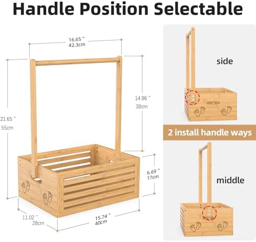 BAMBOOHOMIE Baby Shower Crate Closet, Baby Baskets with Hangers Handle, Baby Crate Box for Baby Shower, Welcome Gift Basket for Newborn Baby, Pregnancy Gift for New Parents (Natural, Large Size) - Image 3