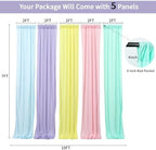 JCJ Unicorn Pastel Backdrop 5 Panels Rainbow Backdrop Curtains for Birthday Party Girls Bedroom Classroom Decoration 10 * 7FT - Image 4
