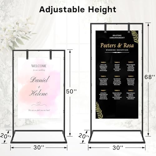 Wedding Welcome Sign Stand, Includes Custom Sign Design, Black - Image 3