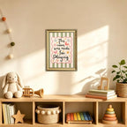 This Room Was Made For Playing Wall Art Funny Nursery Quote Sign Wall Decor Picture Cute Colorful Striped Poster Canvas Painting Print for Bedroom Kids Room Playroom 24x16 inch Gold Framed - Image 5
