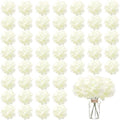 WEISPARK 100PCS Artificial Hydrangea Flowers, Fake Flowers Silk Hydrangea Full Flowers Heads with Stems for Wedding Home Party Shop Baby Shower Decor (Ivory) by WEISPARK