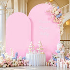 7.2FT 6FT Arch Backdrop Cover for Wedding, Set of 2 Stretchy Spandex Fitted Arch Stand Cover for Baby Shower, Birthday Party Decor, Chiara Backdrop Cover with Double-Sided Design(Pink) - Image 2