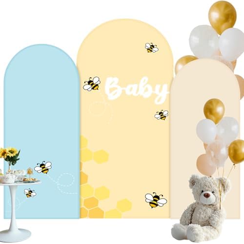 3 Pcs Baby Shower Arch Backdrop Cover Baby Shower Photo Background Decor by Chunful