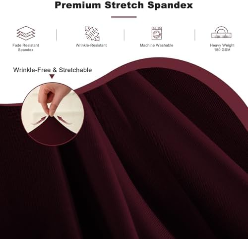 6 Pack Burgundy Round Tablecloth, Fitted Table Cloths for 6 foot Round Tables, 132 Inch Round Red Tablecloth Table Skirt for Wedding Birthday Photo Themed Party Banquet Holidays Red Party Decorations - Image 3