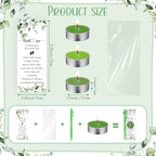Spakon 60 Sets Baby Shower Favors for Guests Include Unscented Tealight Candles Multicolor Ballpoint Pen Thank You Card OPP Bags Gender Reveal Gifts for Baby Shower Game Prizes(Green,Greenery) - Image 3