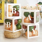 QIFU Baby Shower Boxes Decoration, 31 Pieces Transparent Balloon Box + 27 - Image 6