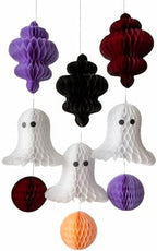 Eco-Friendly Paper Party Decoration Set - Halloween Ghost Party Honeycomb - Made in the USA Plastic-Free FSC Sustainable Recyclable Reusable Pack by POP+SOCIIAL