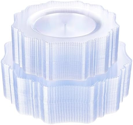 COLOSUS 60PCS Clear Plastic Plates, Fancy Beaded Plastic Plates for Wedding by COLOSUS