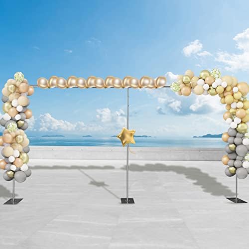 10x20ft Backdrop Stand Pipe Kit, Heavy Duty Adjustable Curtain Frame Professional Background Support Telescopic Wall Shelf Photo Stand Kits for Wedding Party Celebration Photography,Silver - Image 6
