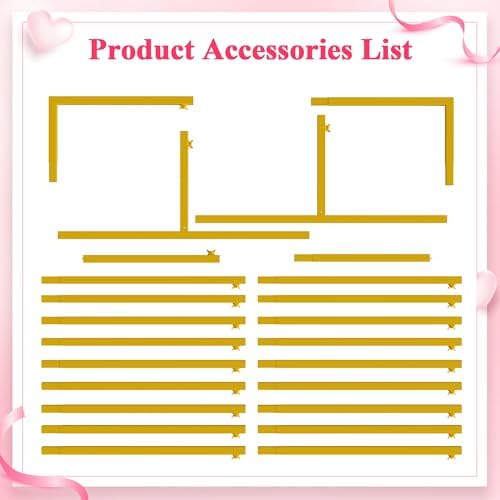 Wokceer Square Wedding Arch Backdrop Stand Gold Metal Arch 7.2FT x 6.6FT - Image 4