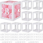 12 Pcs Baby Boxes for Baby Shower Scalloped Clear Balloon Box with Letters by Unknown