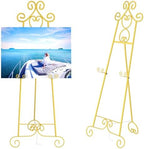 58" H Gold Easel Stand, Adjustable Metal Floor Wedding Sign Display Holder by Unknown