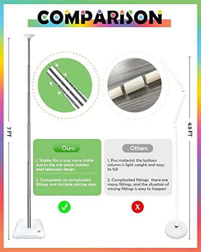 YALLOVE Balloon Column Stand Kit, 4 Sets of 7 Feet Height Adjustable Balloon Tower Pillar with Reusable Metal Telescopic Design for Birthday, Wedding, Baby Shower, Graduation Party Decoration - Image 4